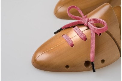 Lacci Piatti in Cotone Rosa Antico