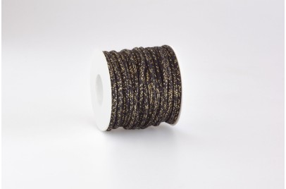 Cordino tondo misto Lurex Nero Oro