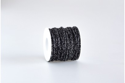 Cordino tondo misto Lurex Nero e argento
