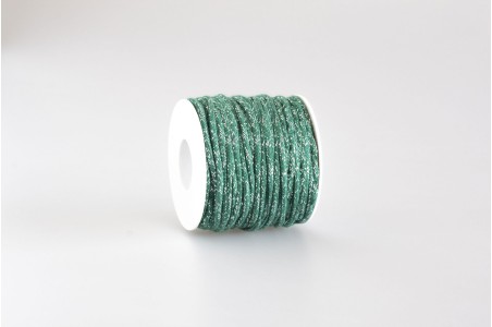 Cordino tondo misto Lurex Verde Smeraldo Argento