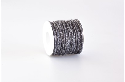 Cordino tondo misto Lurex Antracite Scuro Argento