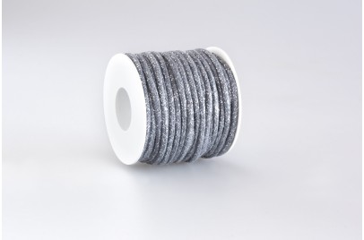 Cordino tondo misto Lurex Antracite Chiaro Argento