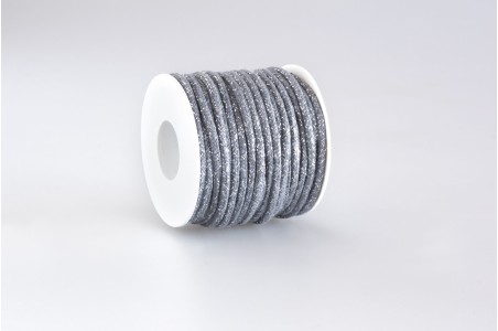 Cordino tondo misto Lurex Antracite Chiaro Argento