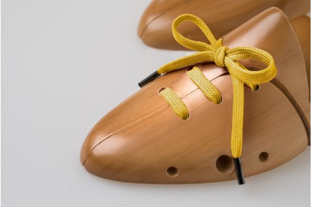 Lacci Piatti in Cotone Giallo