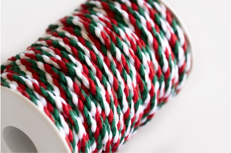 Cordino tondo Tricolore Italia Trecciato