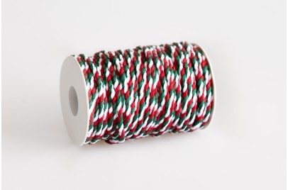 Cordino tondo Tricolore Italia Trecciato