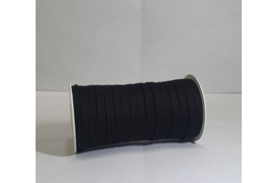 Cordino Piatto in Cotone Nero Vero