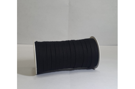 Cordino piatto Poliestere Riciclato Nero Vero