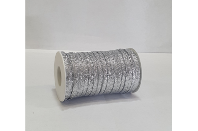 Cordino piatto Lurex argento