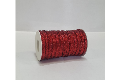 Cordino piatto Lurex Rosso